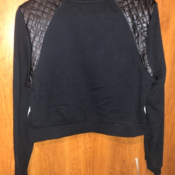 Galaxy crop sweater with faux leather detail - Picture 2 of 2